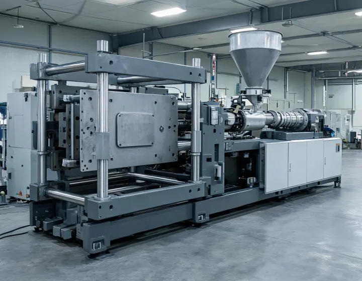 Horizontal injection molding machine with mold in the clamp unit